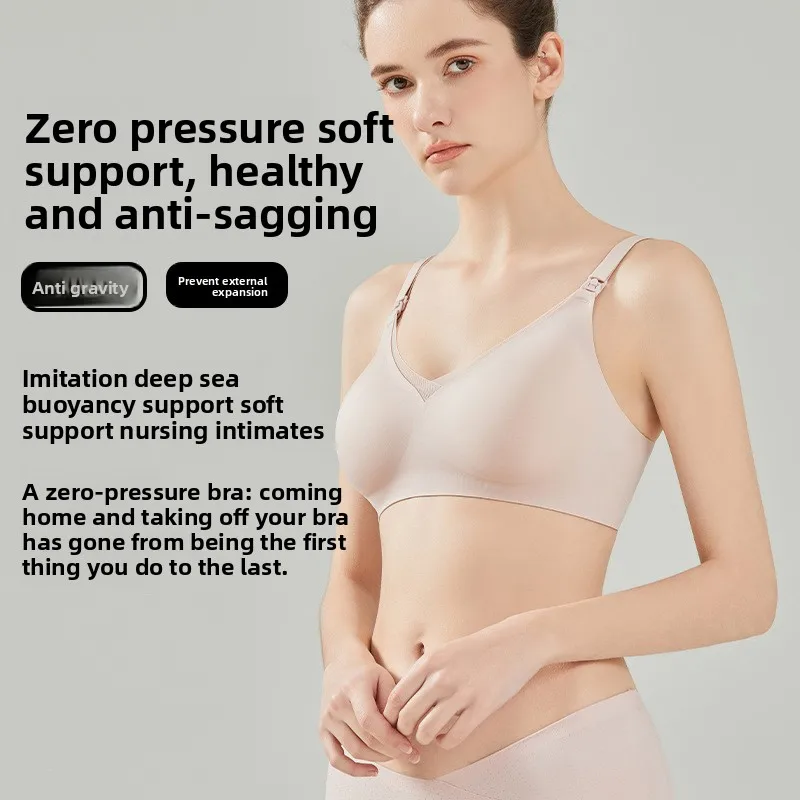Nursing Bra Sleep - Reggiseno per Allattamento in Nylon Post-Parto,