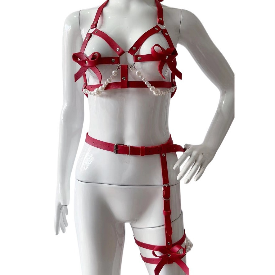 Garter Belt Set - Imbracatura in pelle sexy Set da
